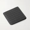 Intrecciato Leather Billfold Wallet - BK Intrecciato Leather Billfold Wallet - BK