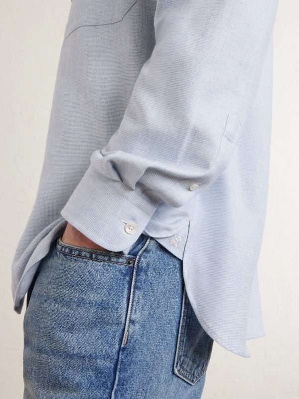 Micro-Checked Cotton and Cashmere-Blend Shirt - CU Micro-Checked Cotton and Cashmere-Blend Shirt - CU