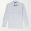 Micro-Checked Cotton and Cashmere-Blend Shirt Micro-Checked Cotton and Cashmere-Blend Shirt