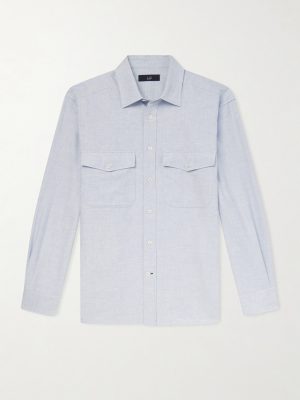 Micro-Checked Cotton and Cashmere-Blend Shirt Micro-Checked Cotton and Cashmere-Blend Shirt