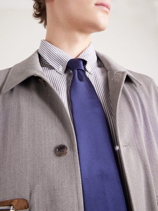 Striped Cotton and Cashmere-Blend Shirt - CU Striped Cotton and Cashmere-Blend Shirt - CU