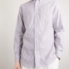 Striped Cotton and Cashmere-Blend Shirt - FR Striped Cotton and Cashmere-Blend Shirt - FR