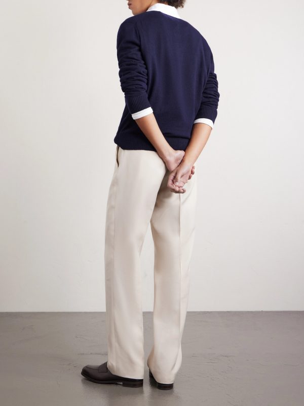 Cotton-Trimmed Cashmere and Linen-Blend Polo Shirt - BK