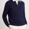 Cotton-Trimmed Cashmere and Linen-Blend Polo Shirt - FR