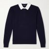 Cotton-Trimmed Cashmere and Linen-Blend Polo Shirt