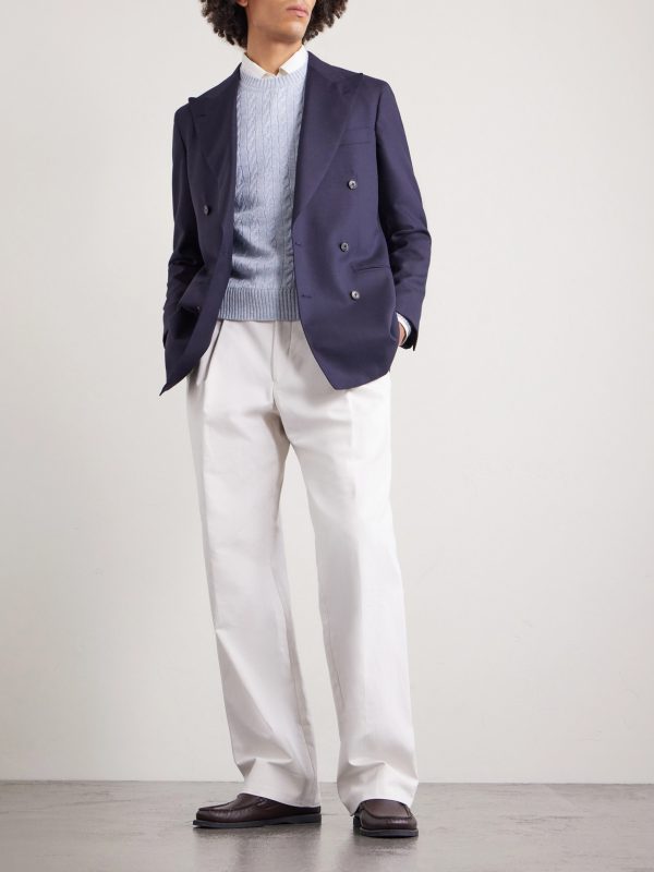 Cable-Knit Cashmere and Linen-Blend Sweater - OU