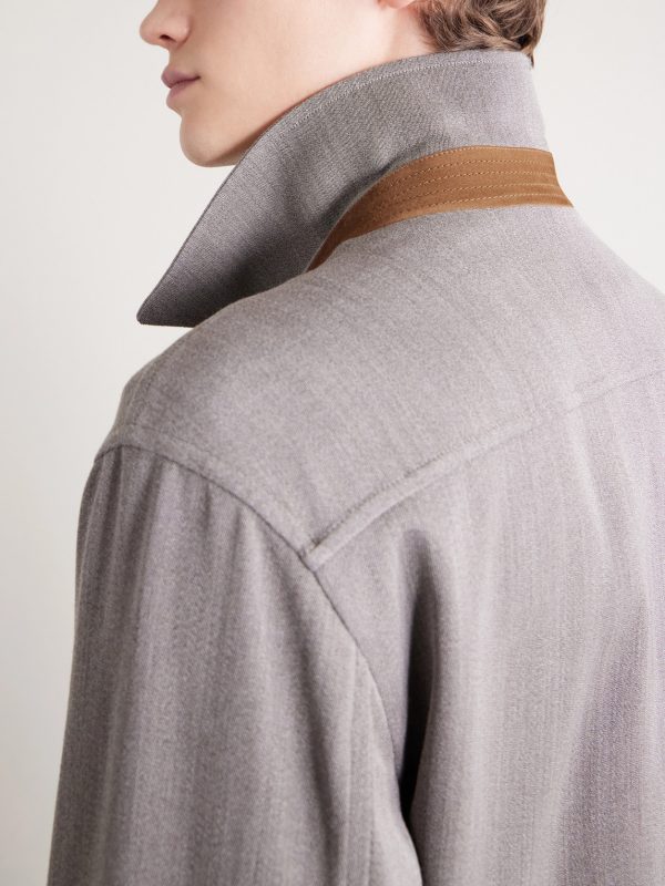 Suede-Trimmed Wool Jacket - CU Suede-Trimmed Wool Jacket - CU