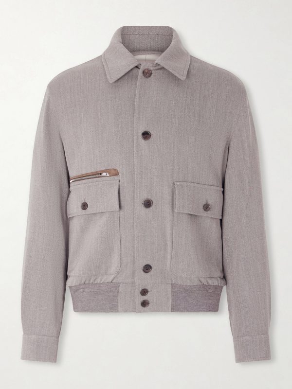 Suede-Trimmed Wool Jacket Suede-Trimmed Wool Jacket