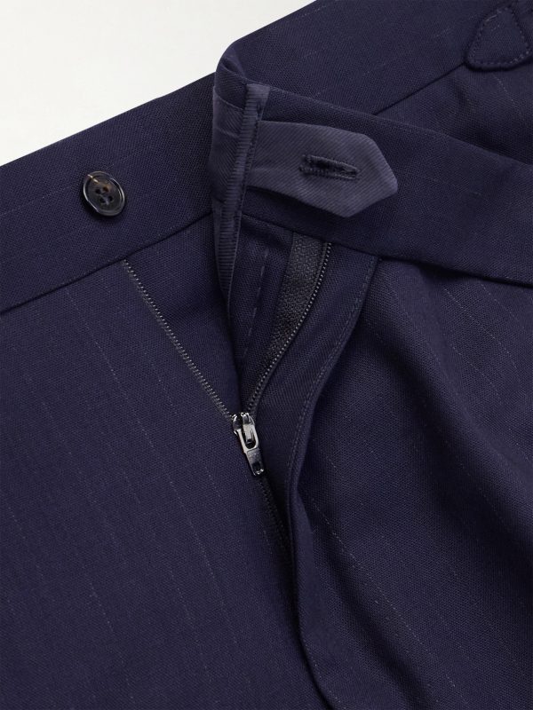 Straight-Leg Pinstriped Wool Suit Trousers - E1 Straight-Leg Pinstriped Wool Suit Trousers - E1