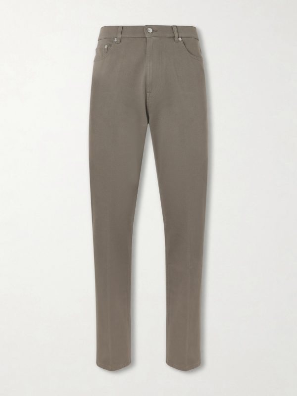 Tapered Cotton-Blend Twill Trousers Tapered Cotton-Blend Twill Trousers
