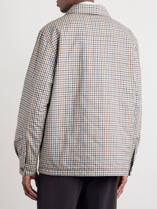 Reversible Padded Checked Wool Overshirt - BK Reversible Padded Checked Wool Overshirt - BK