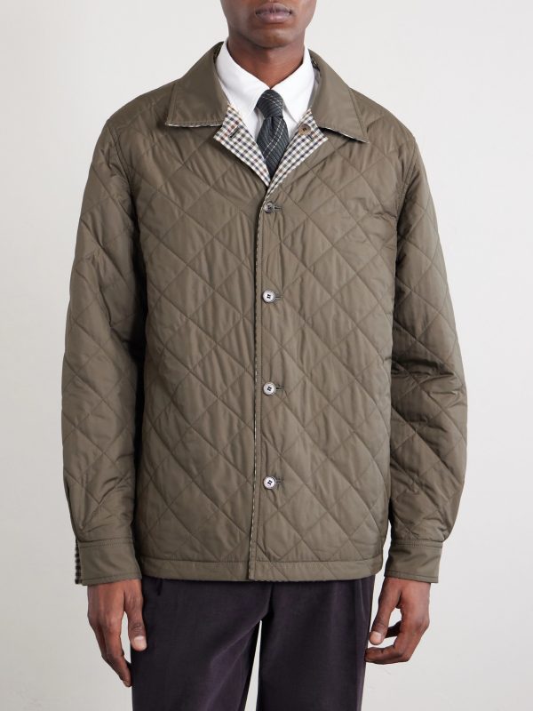 Reversible Padded Checked Wool Overshirt - E1 Reversible Padded Checked Wool Overshirt - E1