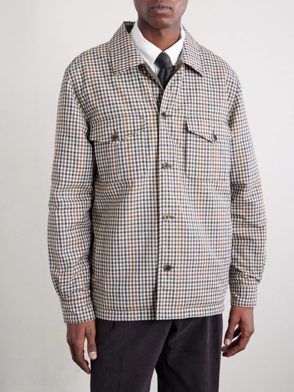 Reversible Padded Checked Wool Overshirt - FR Reversible Padded Checked Wool Overshirt - FR