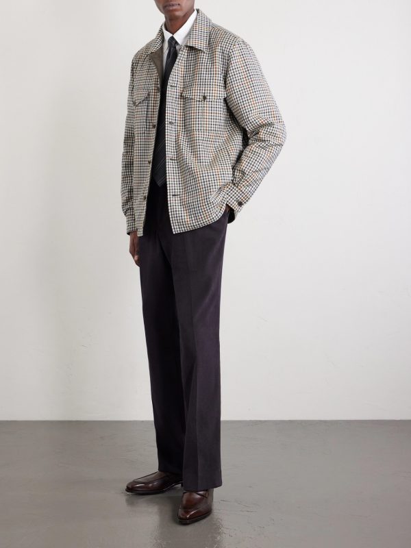 Reversible Padded Checked Wool Overshirt - OU Reversible Padded Checked Wool Overshirt - OU