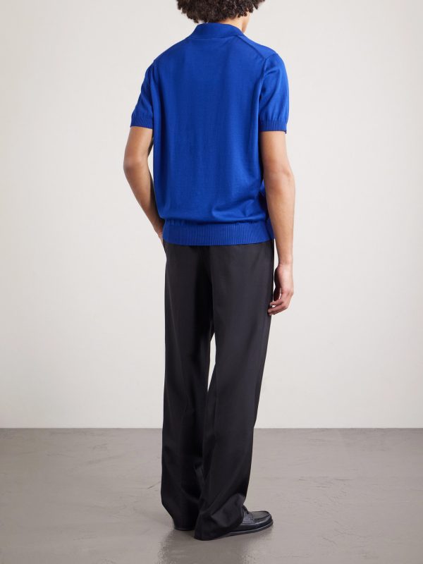Slim-Fit Cotton and Mulberry Silk-Blend Polo Shirt - BK Slim-Fit Cotton and Mulberry Silk-Blend Polo Shirt - BK