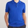 Slim-Fit Cotton and Mulberry Silk-Blend Polo Shirt - FR Slim-Fit Cotton and Mulberry Silk-Blend Polo Shirt - FR
