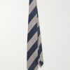 9.5cm Striped Linen and Mulberry Silk-Blend Jacquard Tie 9.5cm Striped Linen and Mulberry Silk-Blend Jacquard Tie