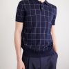 Checked Cotton and Mulberry Silk-Blend Jacquard Polo Shirt - FR Checked Cotton and Mulberry Silk-Blend Jacquard Polo Shirt - FR