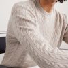 Cable-Knit Cashmere and Linen-Blend Sweater - CU Cable-Knit Cashmere and Linen-Blend Sweater - CU
