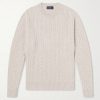 Cable-Knit Cashmere and Linen-Blend Sweater Cable-Knit Cashmere and Linen-Blend Sweater