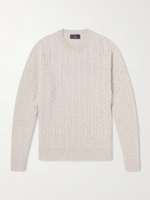Cable-Knit Cashmere and Linen-Blend Sweater