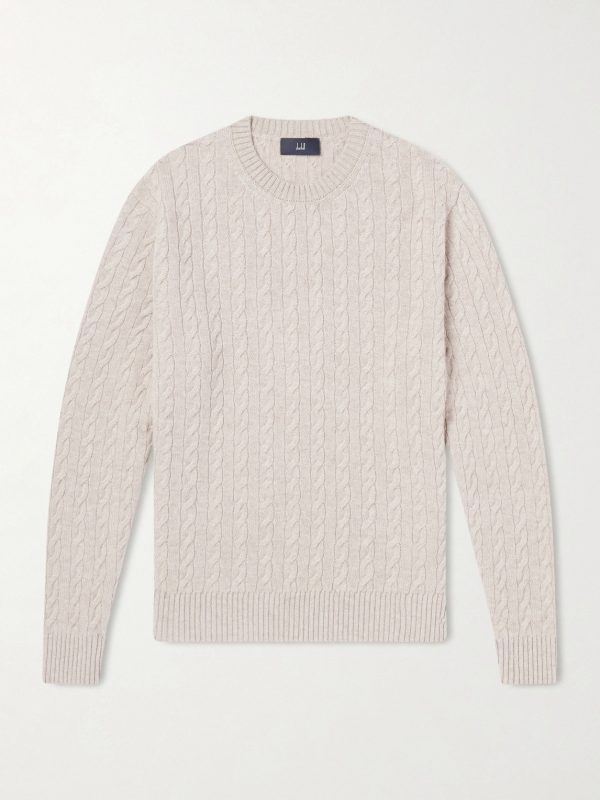 Cable-Knit Cashmere and Linen-Blend Sweater Cable-Knit Cashmere and Linen-Blend Sweater