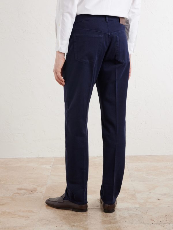 Tapered Cotton-Blend Twill Trousers - BK
