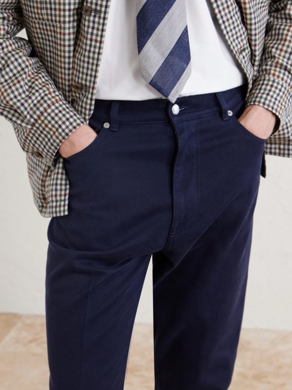Tapered Cotton-Blend Twill Trousers - CU