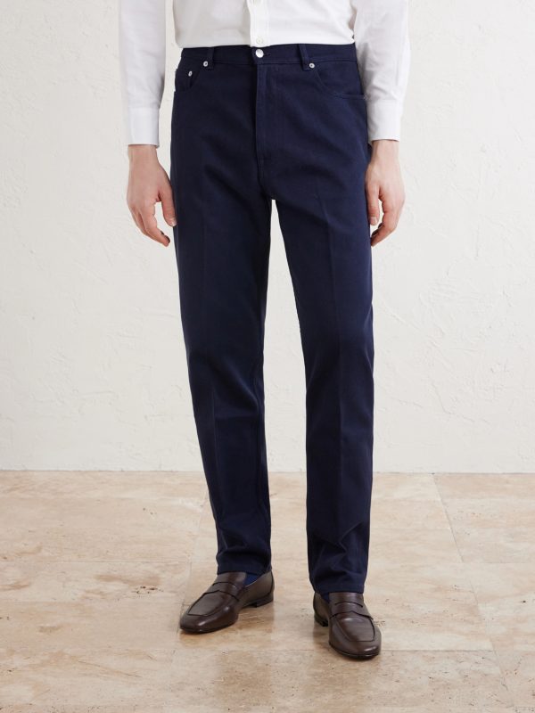 Tapered Cotton-Blend Twill Trousers - FR