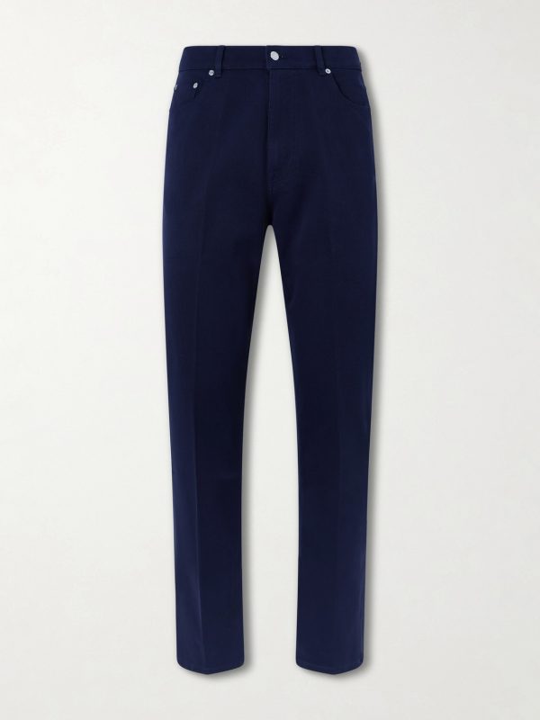 Tapered Cotton-Blend Twill Trousers