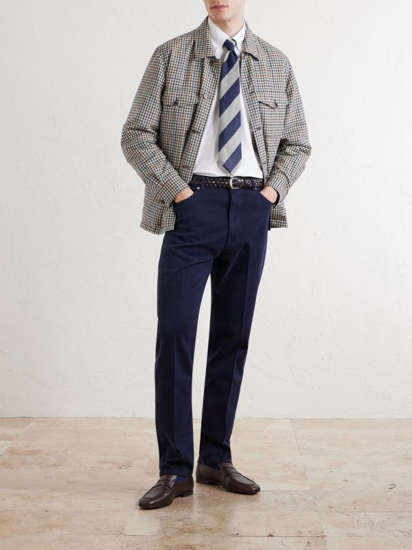 Tapered Cotton-Blend Twill Trousers - OU