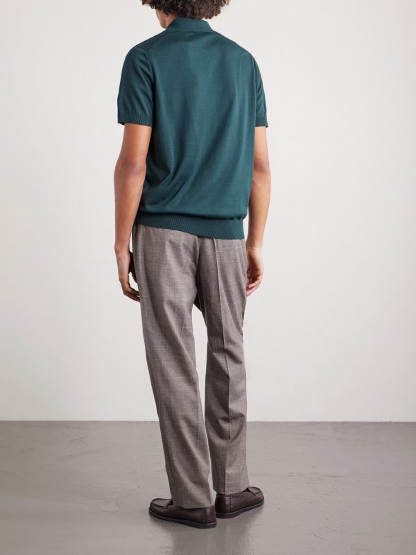 Slim-Fit Cotton and Mulberry Silk-Blend Polo Shirt - BK Slim-Fit Cotton and Mulberry Silk-Blend Polo Shirt - BK