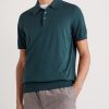 Slim-Fit Cotton and Mulberry Silk-Blend Polo Shirt - FR Slim-Fit Cotton and Mulberry Silk-Blend Polo Shirt - FR