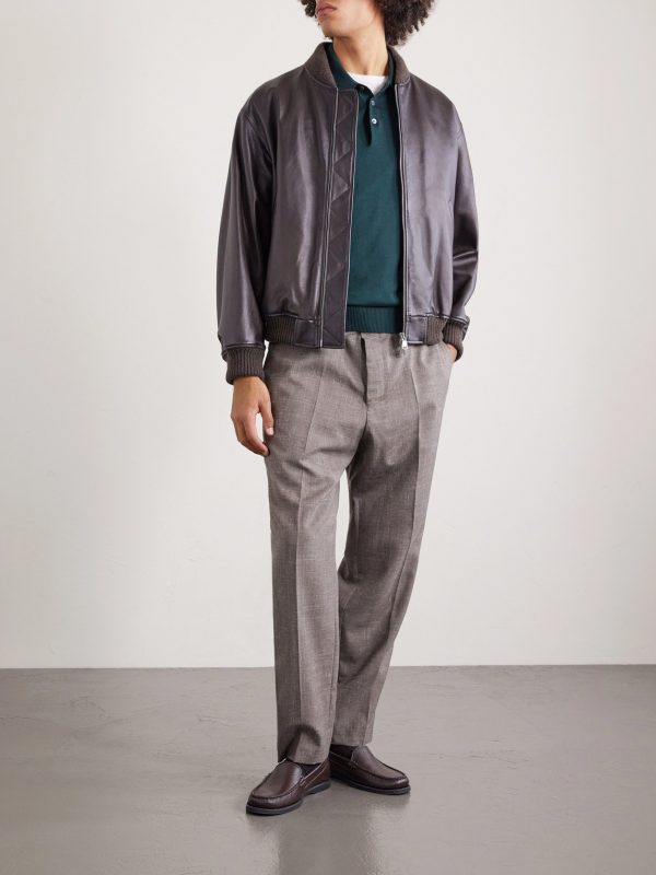 Slim-Fit Cotton and Mulberry Silk-Blend Polo Shirt - OU Slim-Fit Cotton and Mulberry Silk-Blend Polo Shirt - OU