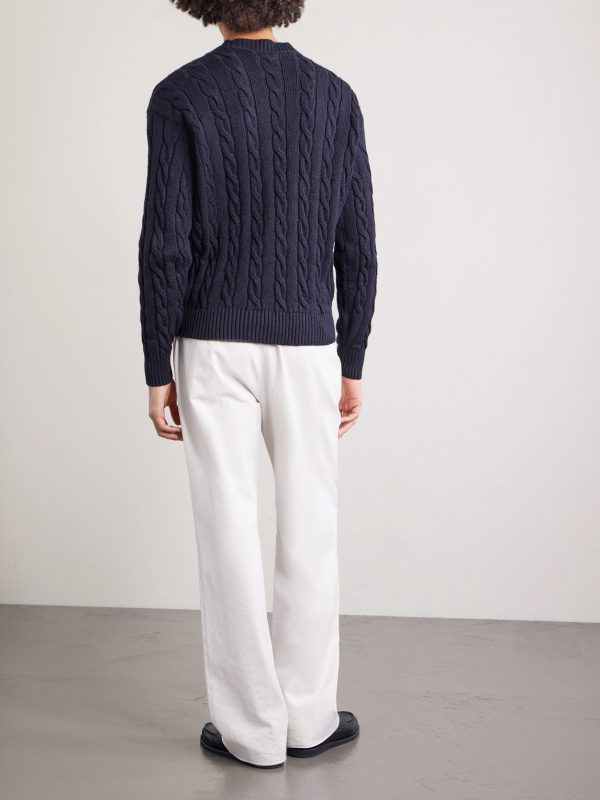 Cable-Knit Cotton Sweater - BK