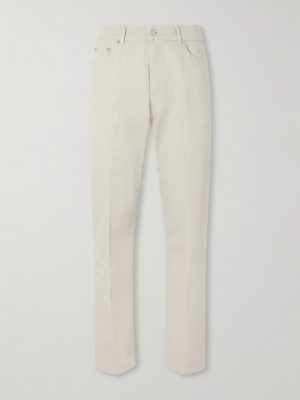 Tapered Cotton-Blend Twill Trousers