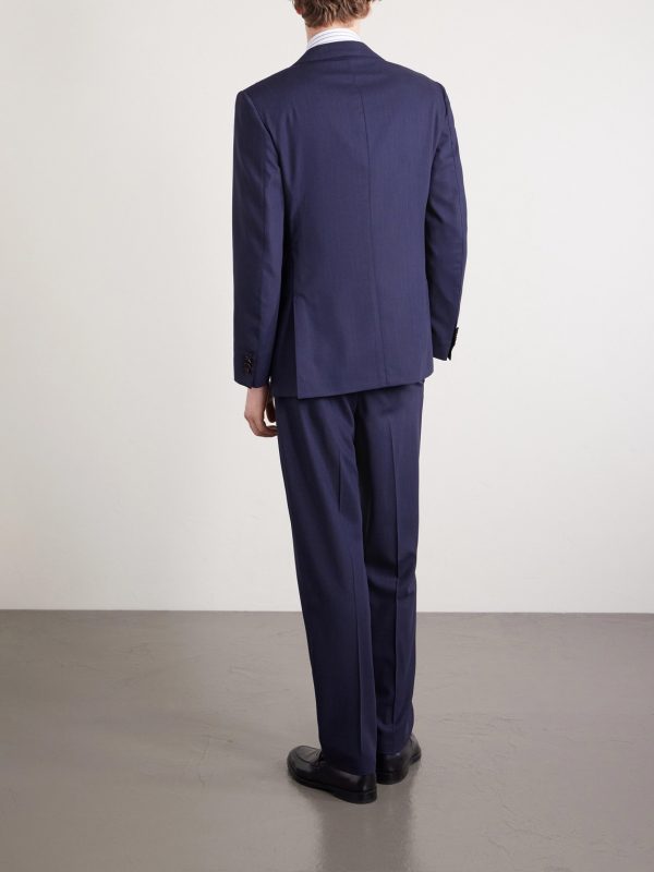 Pinstriped Wool Suit Jacket - BK