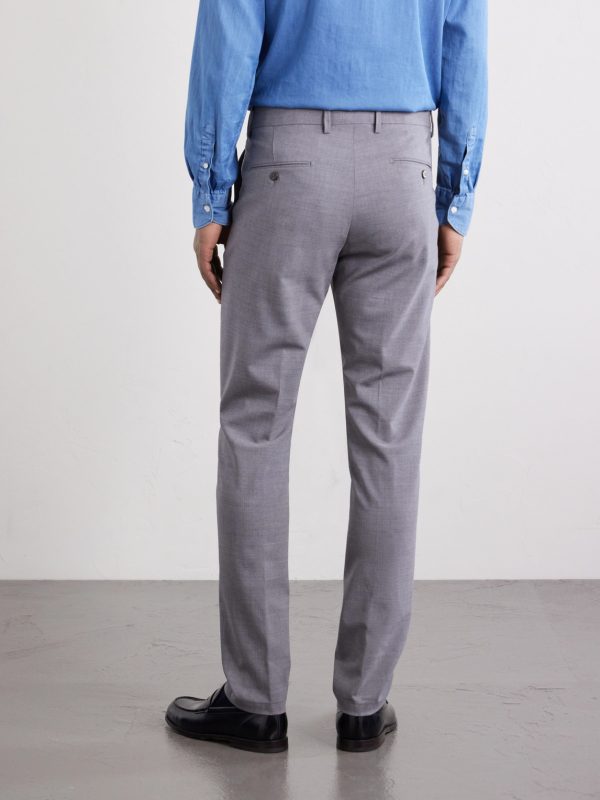 Slim-Fit Tapered Stretch-Wool Flannel Trousers - BK Slim-Fit Tapered Stretch-Wool Flannel Trousers - BK