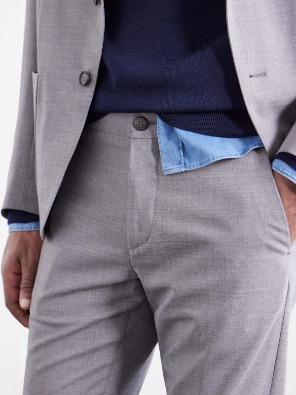 Slim-Fit Tapered Stretch-Wool Flannel Trousers - CU Slim-Fit Tapered Stretch-Wool Flannel Trousers - CU