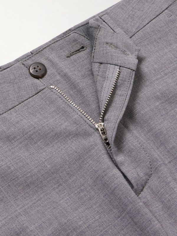 Slim-Fit Tapered Stretch-Wool Flannel Trousers - E1 Slim-Fit Tapered Stretch-Wool Flannel Trousers - E1