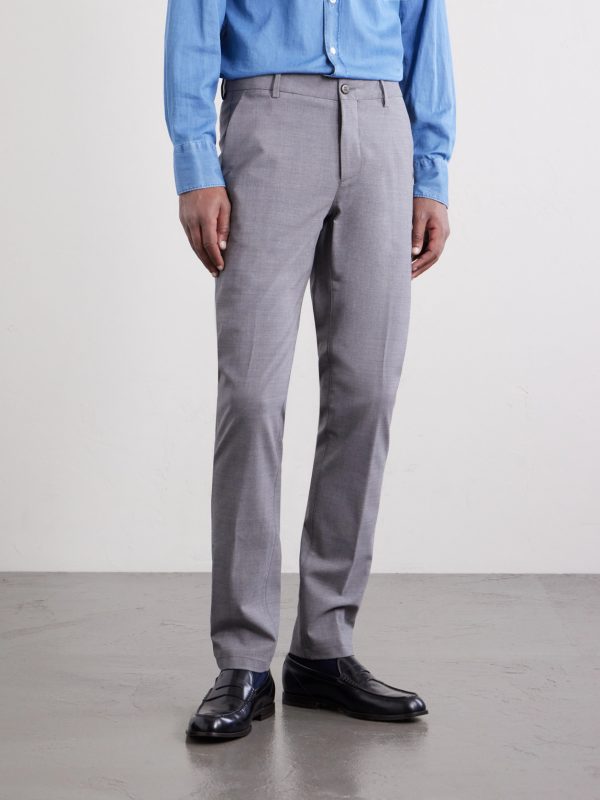 Slim-Fit Tapered Stretch-Wool Flannel Trousers - FR Slim-Fit Tapered Stretch-Wool Flannel Trousers - FR
