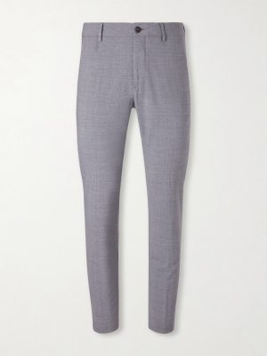 Slim-Fit Tapered Stretch-Wool Flannel Trousers Slim-Fit Tapered Stretch-Wool Flannel Trousers