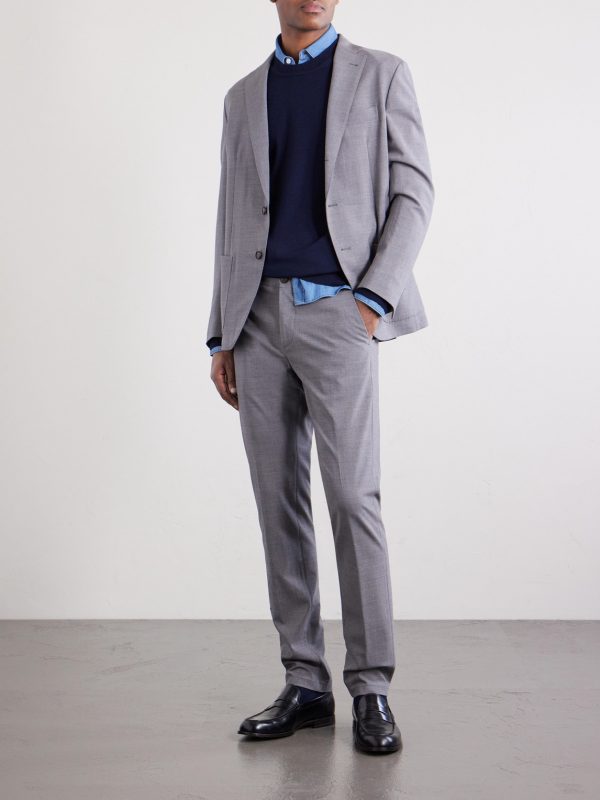 Slim-Fit Tapered Stretch-Wool Flannel Trousers - OU Slim-Fit Tapered Stretch-Wool Flannel Trousers - OU