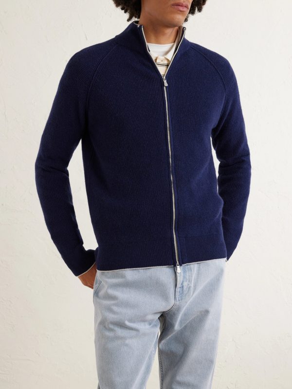 Cashmere Zip-Up Sweater - FR Cashmere Zip-Up Sweater - FR