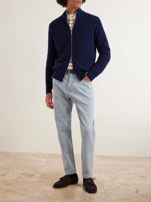 Cashmere Zip-Up Sweater - OU Cashmere Zip-Up Sweater - OU