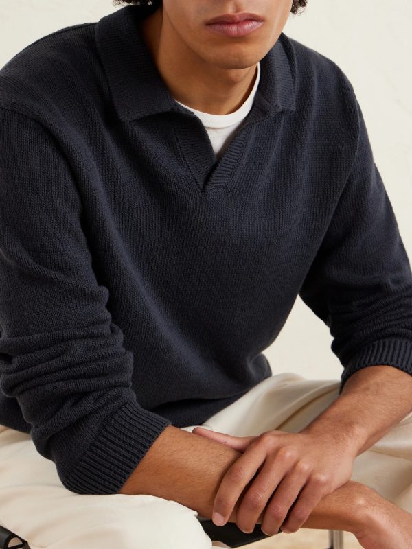 Cotton and Silk-Blend Polo Sweater - CU