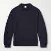 Cotton and Silk-Blend Polo Sweater