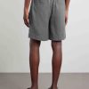 Straight-Leg Linen Shorts - BK Straight-Leg Linen Shorts - BK