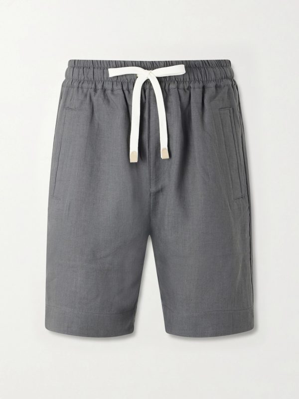 Straight-Leg Linen Shorts Straight-Leg Linen Shorts