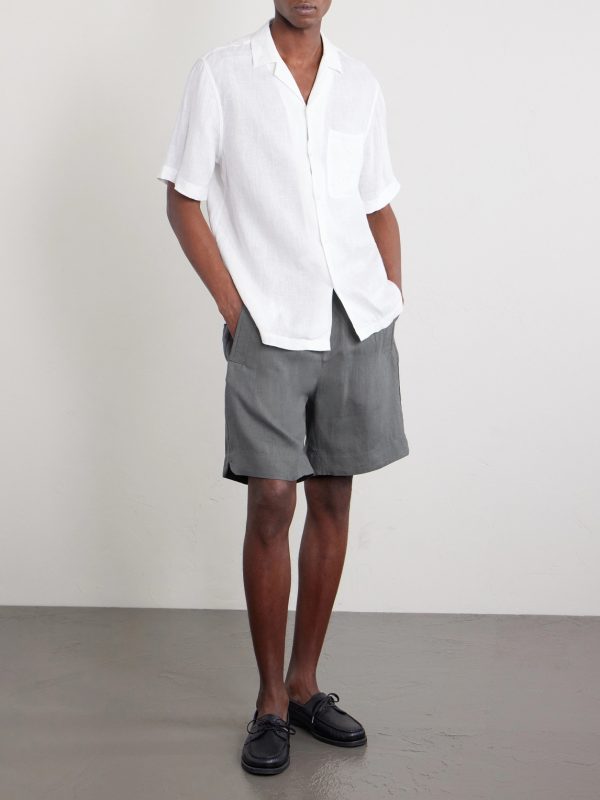 Straight-Leg Linen Shorts - OU Straight-Leg Linen Shorts - OU